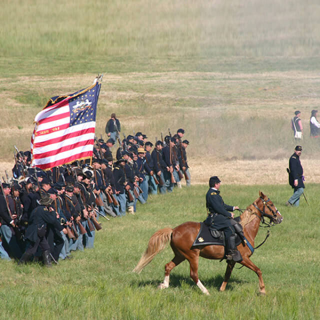 Battle of Gettysburg re-enactment in Gettysburg, Pennsylvania