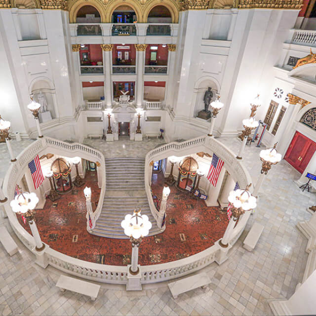 Interior view of the Pennsylvania State Capitol in Harrisburg