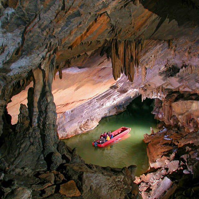 Cavern tour at Penn's Cave in Centre Hall in Happy Valley, Pennsylvania