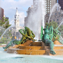 Swann Memorial Fountain in Logan Circle in Philadelphia, Pennsylvania
