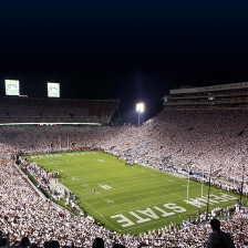 A Penn State football game takes place at Beaver Stadium in State College, Pennsylvania